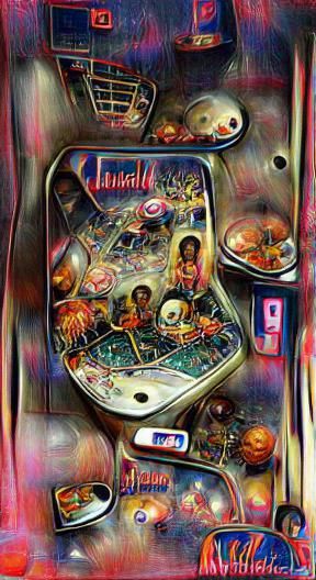 Brightly Colored Pinball Machine Illustration