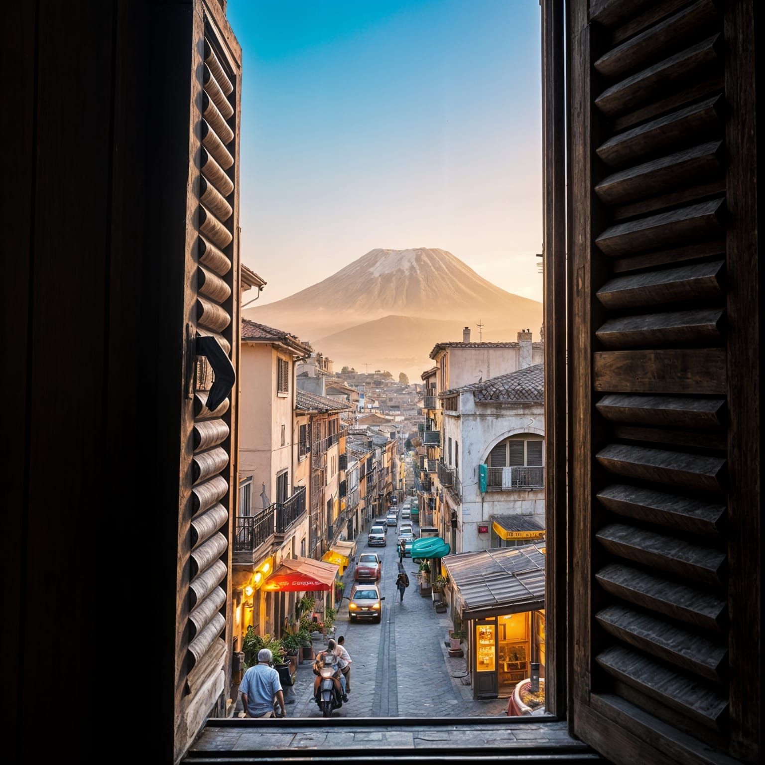 Naples' Ancient Beauty Revealed Through Weathered Wooden Win...