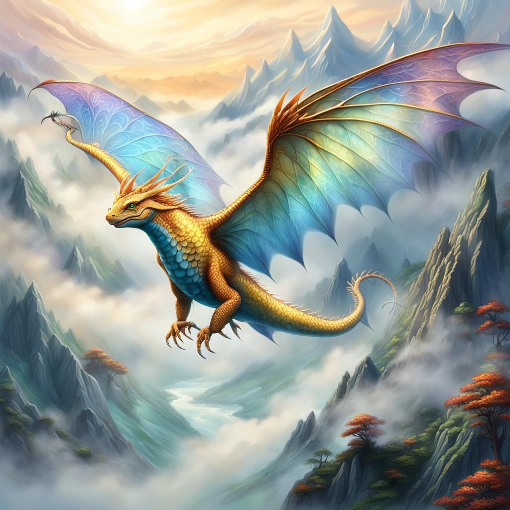 Stormfly soars through misty mountains in Ethereal Fantasy