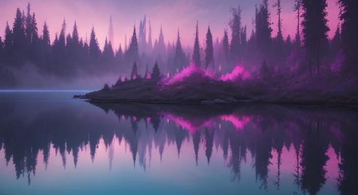 Enchanted Twilight Forest: Digital Matte Painting