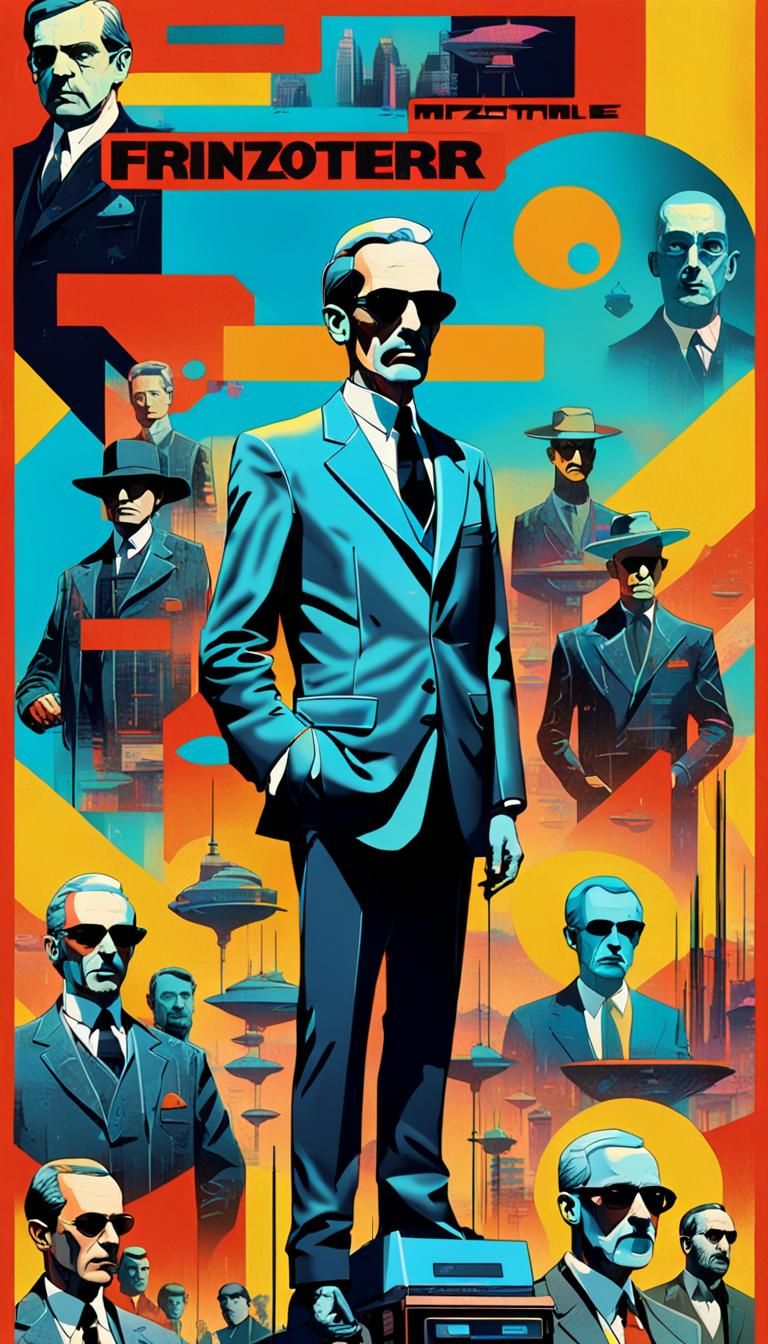 Retro-Futuristic Collage of Wanted Time Travelers