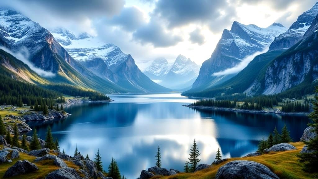 Spectacular Fjords of Norway in Hyperrealism