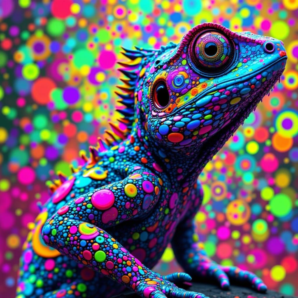 Chameleon Lizard Disguise in Haxxora Flux Zentangle