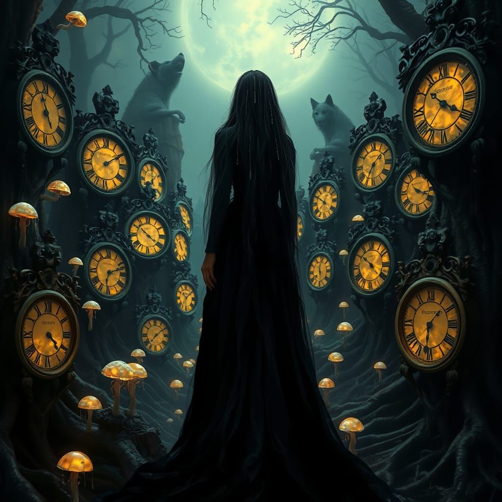 Haunted Victorian Steampunk Mourning, Dark Fantasy Art