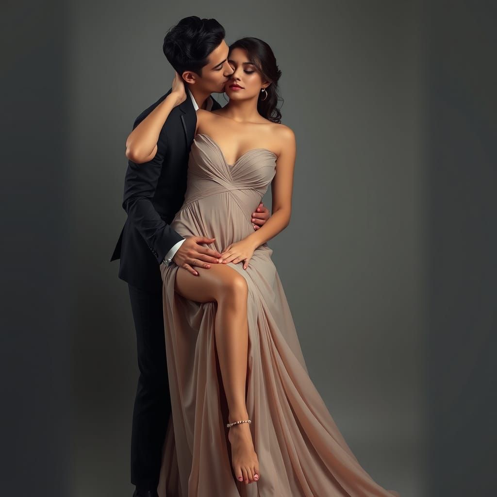 Sensual Fantasy Portrait in Elegant Gown