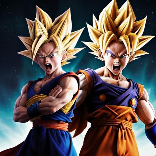 Goku and Vegeta unleashing his fury...