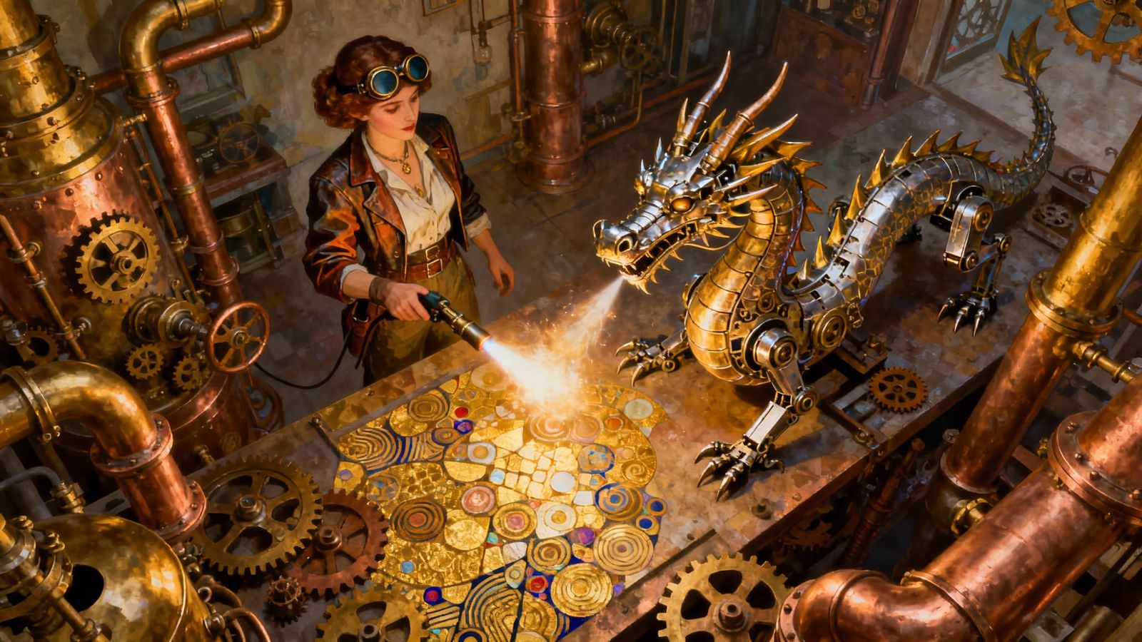 Steampunk Inventor Creates Robotic Dragon in Klimt-Inspired ...