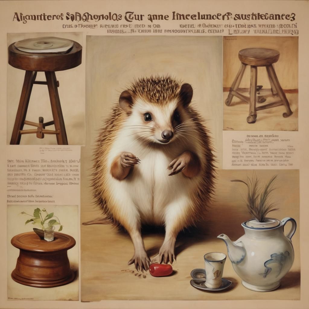 Surreal Hedgehog Crafts Rabbits: Record Sleeve Art