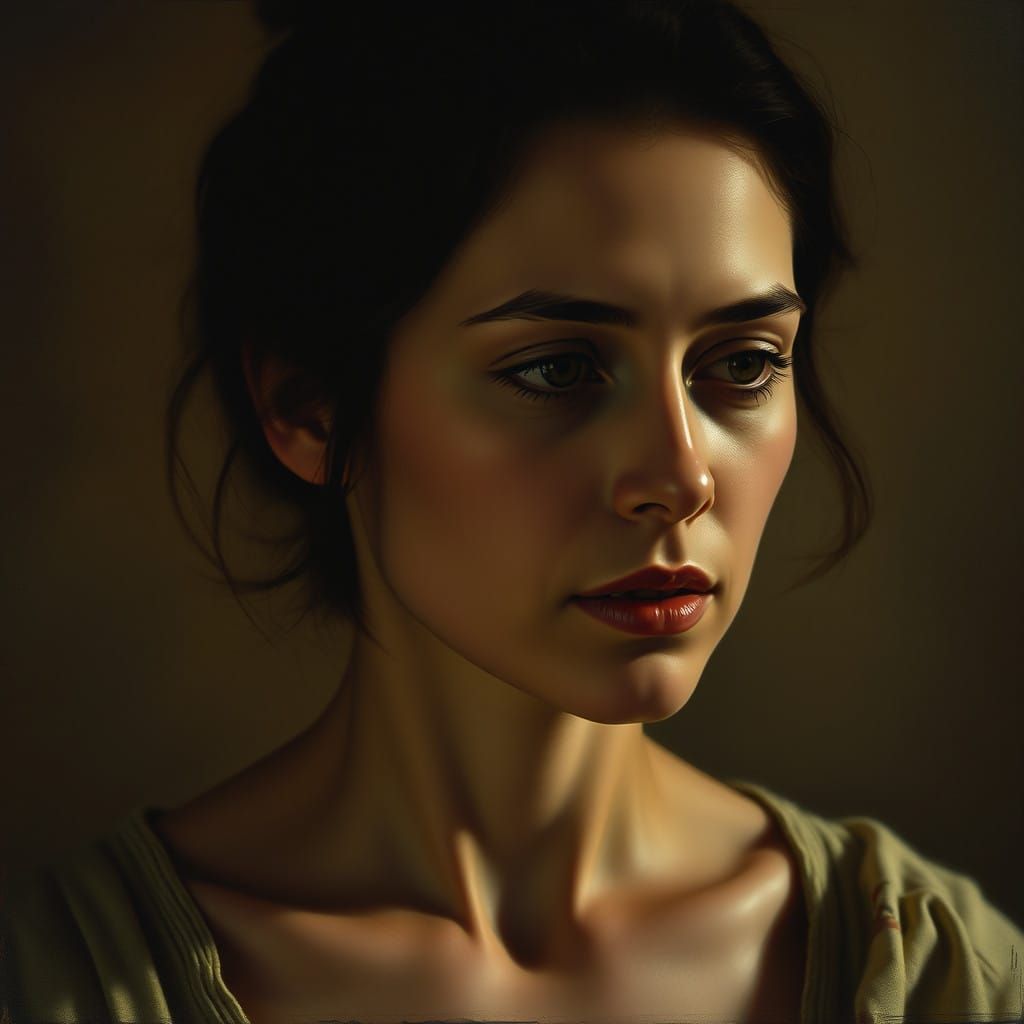 A Woman Lost in Quiet Contemplation