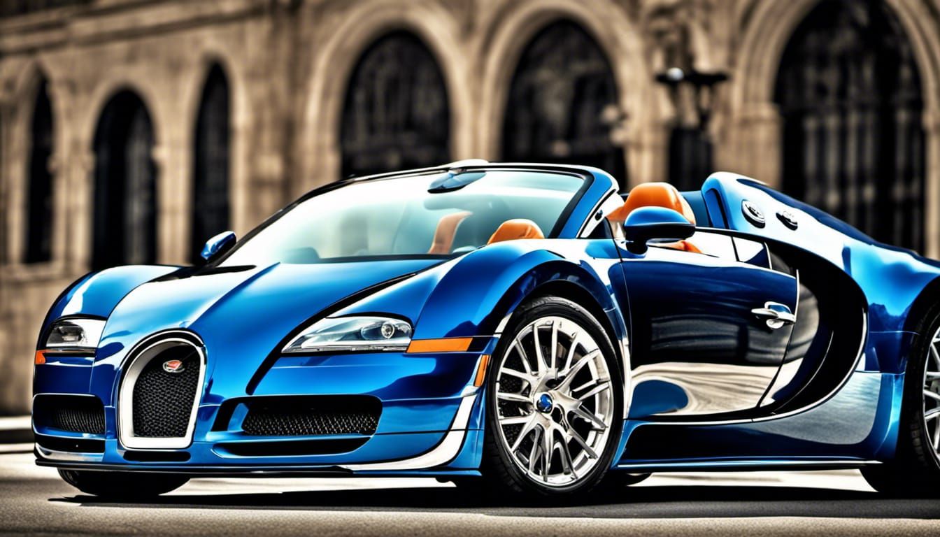 Teenager in Blue Bugatti Veyron Sports Car