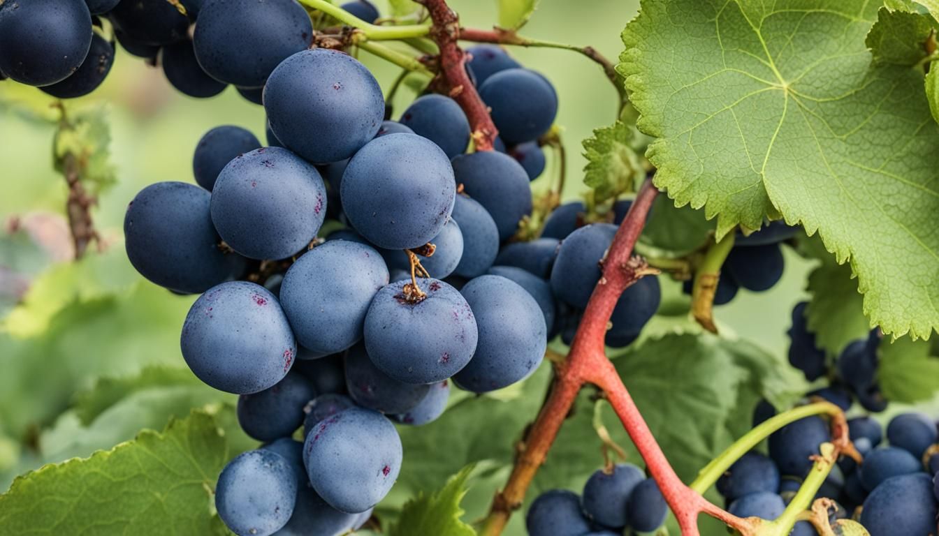 Lush Grapes on the Vine Close-Up