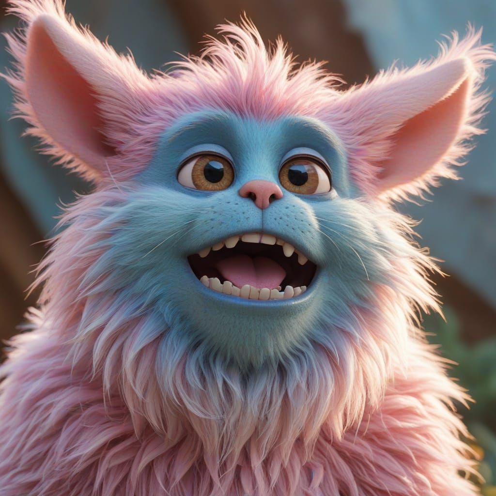 Pixar-Style Cyclops Creature Portrait in Soft Pastel Hues