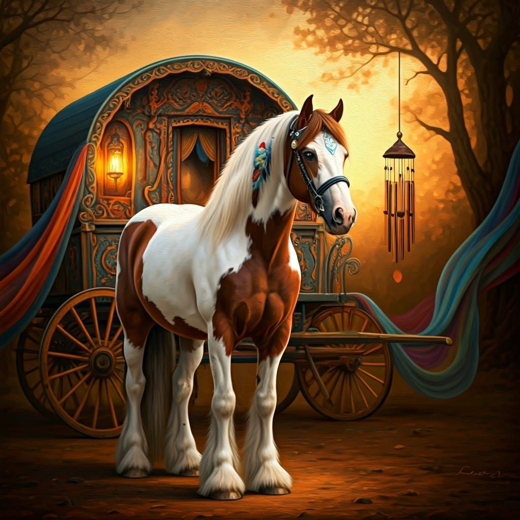 Majestic Gypsy Vanner Horse in Old Masters Style