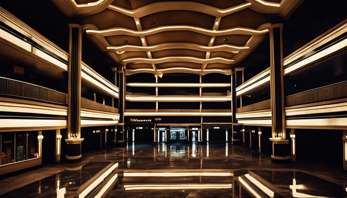 Eerie Abandoned Mall in Hyperrealistic Style