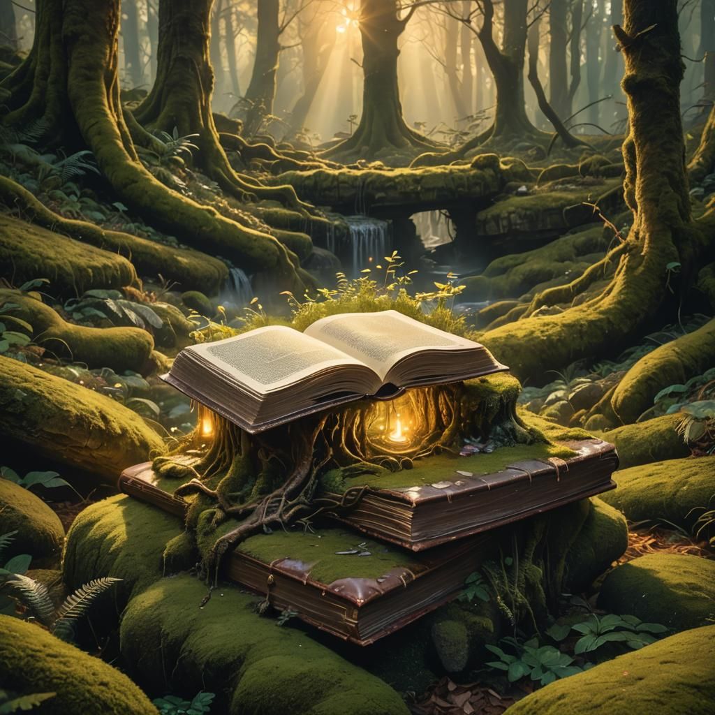 Mystical Forest Book with Glowing Illustrations