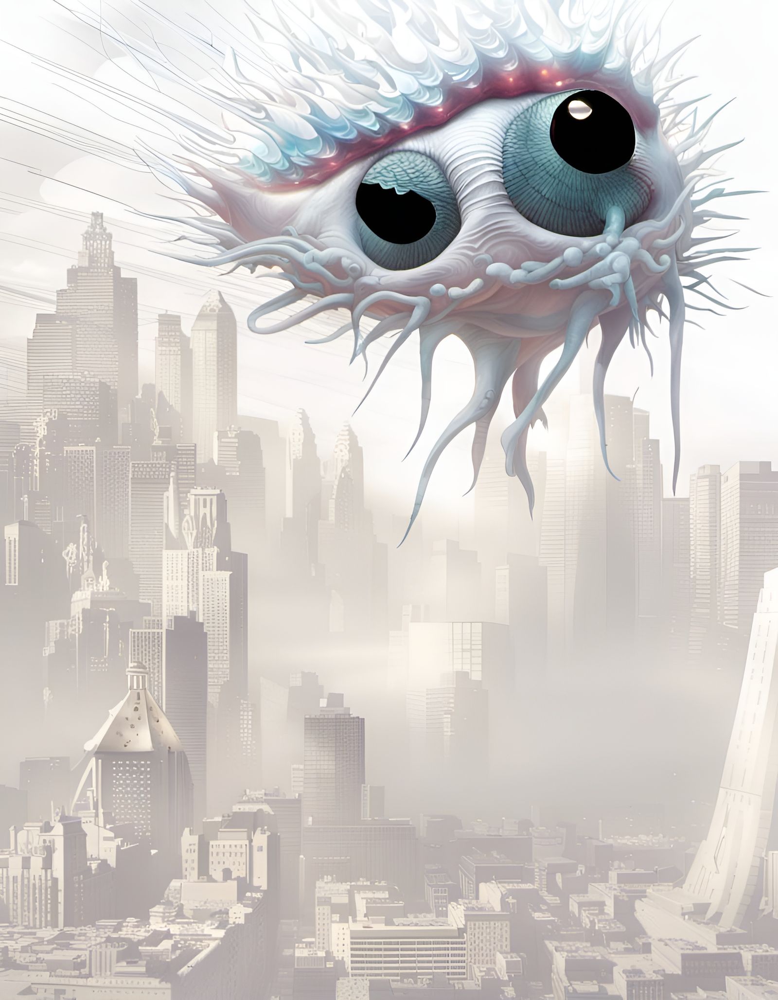 Futuristic Cityscape with Bizarre Creatures in 8K