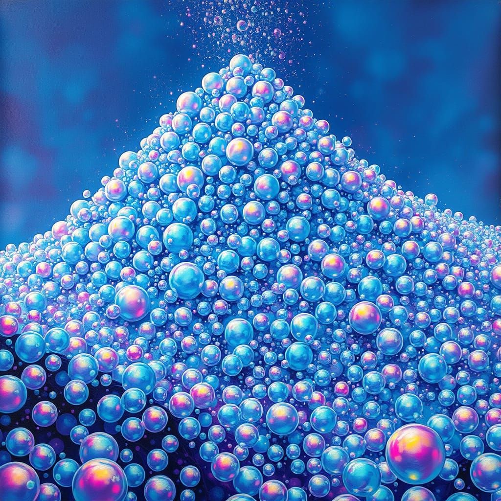 Iridescent Bubble Mountain Avalanche: Graffiti Splash Art