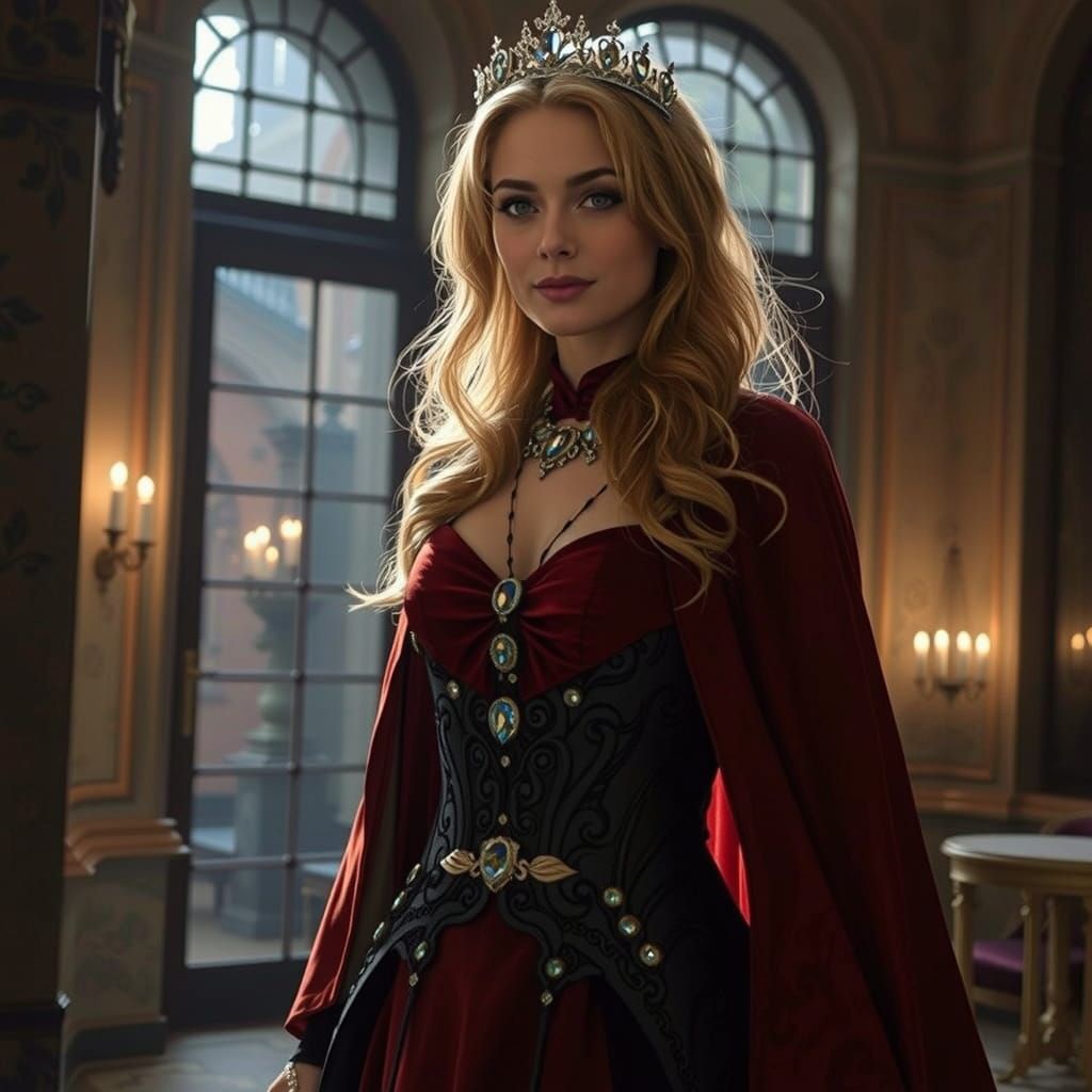 Alluring Queen Radiates Beauty in Regal Gown