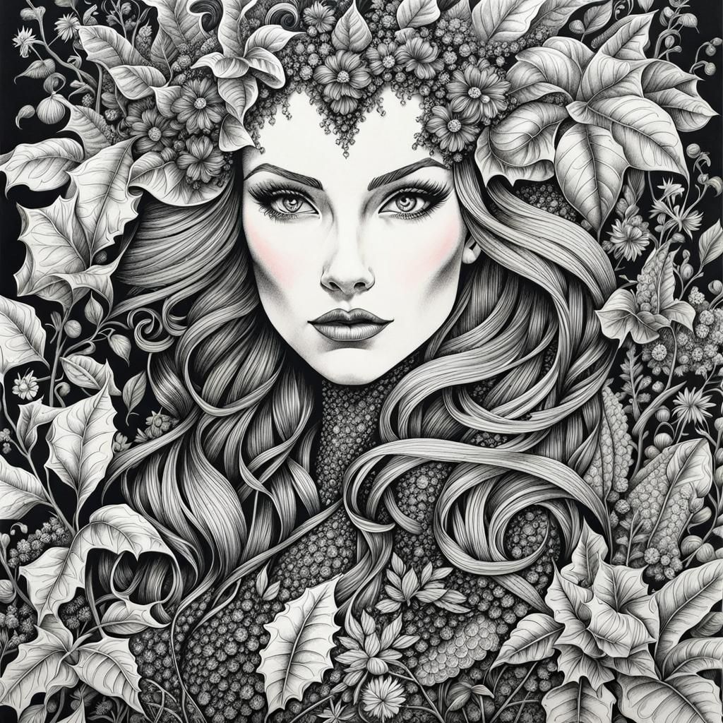 Botanical Ink Drawing of Poison Ivy