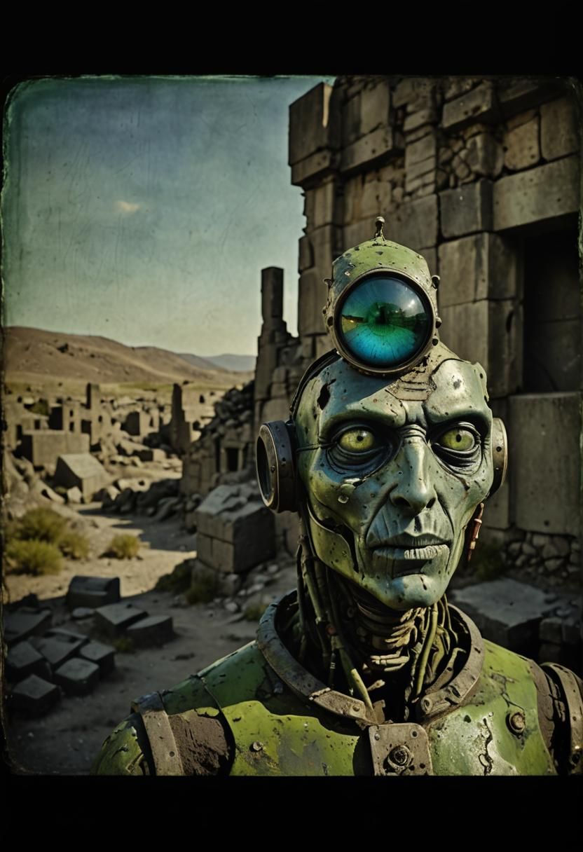 Yarael Poof as Cement-Covered Android Portrait