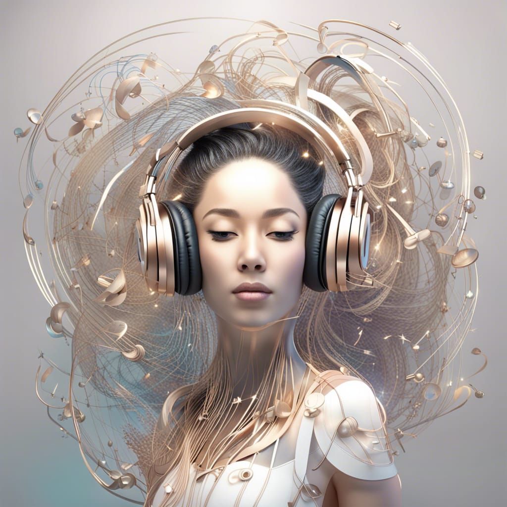 Goddess of Music in a Digital Art Style