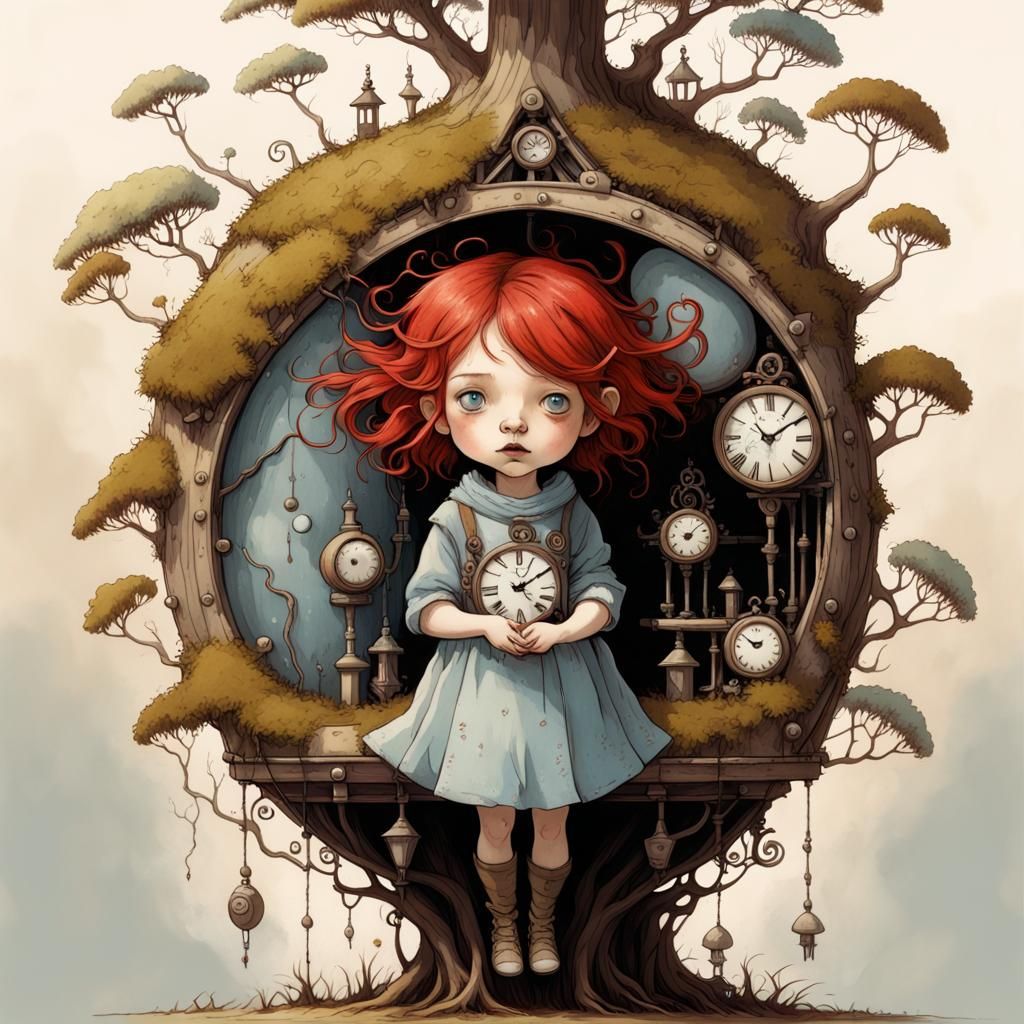 Clockwork Girl in Hyper-Ornamental Treehouse