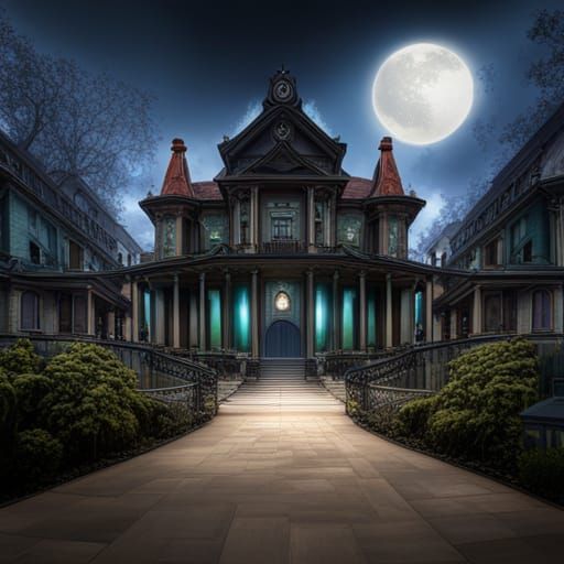 Disney Haunted Mansion Ghosts in Detailed Matte Painting