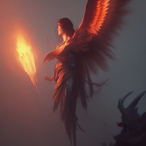 Majestic Phoenix in Dark Fantasy Concept Art