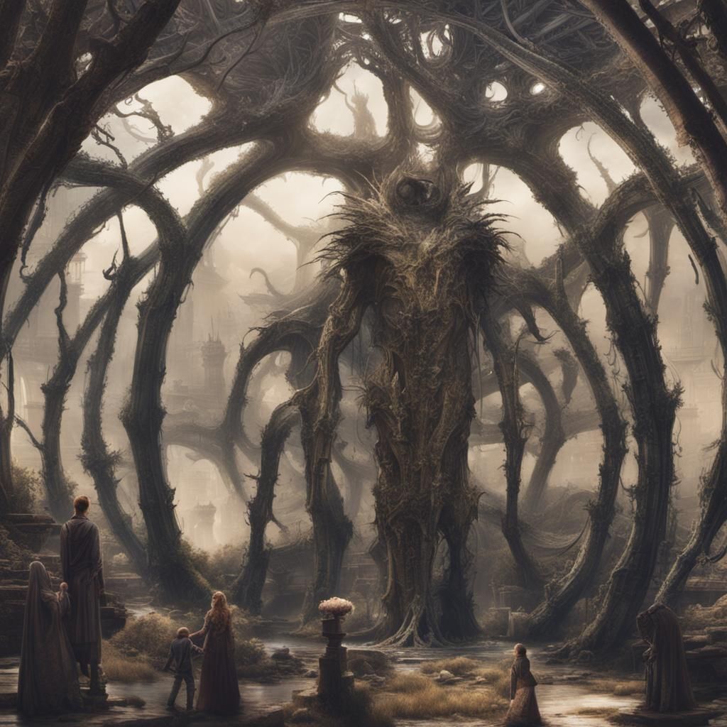 Epic Fantasy Scene in a Haunting, Cinematic Style