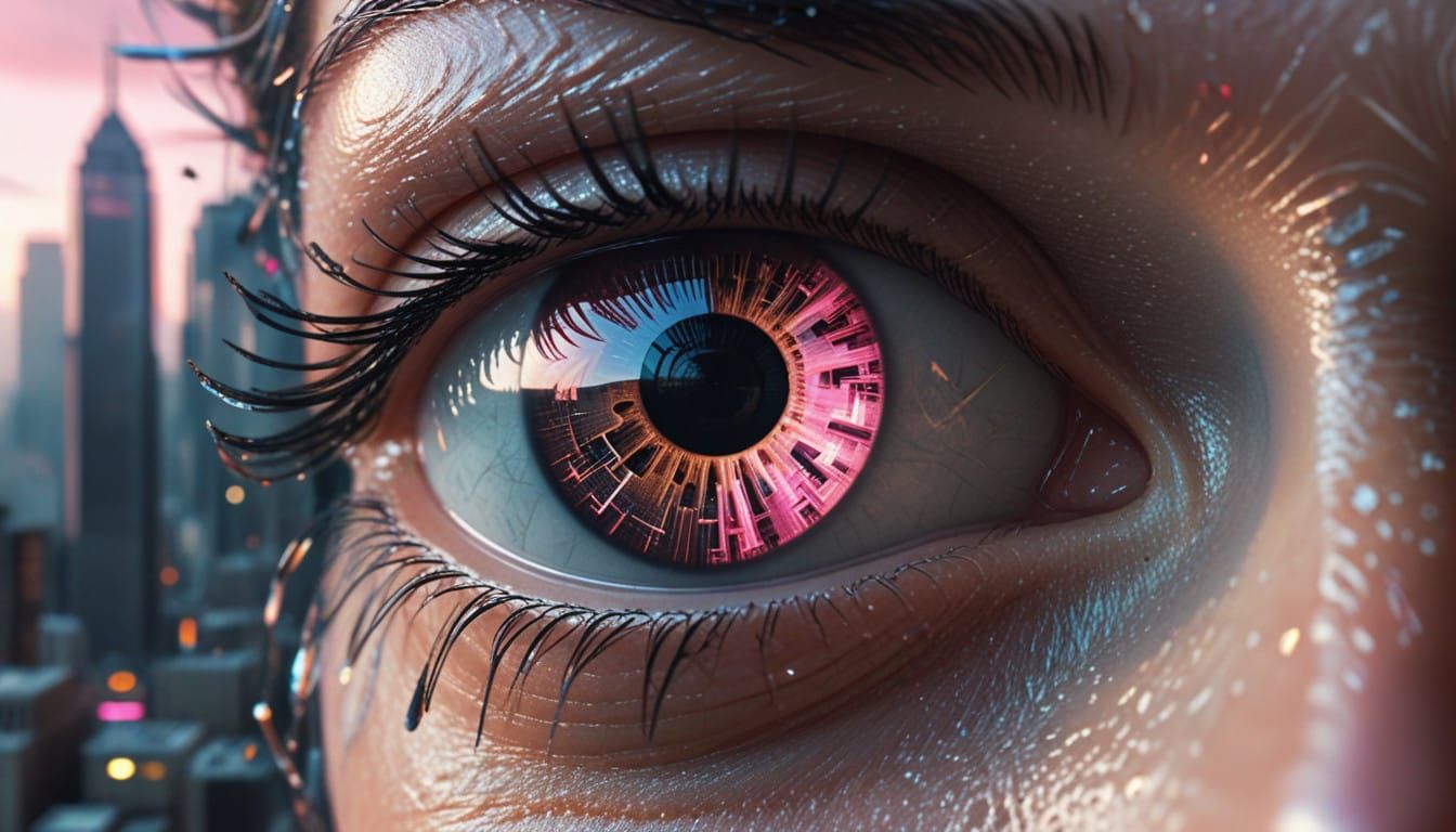Cybernetic Eye of a Stunning Woman