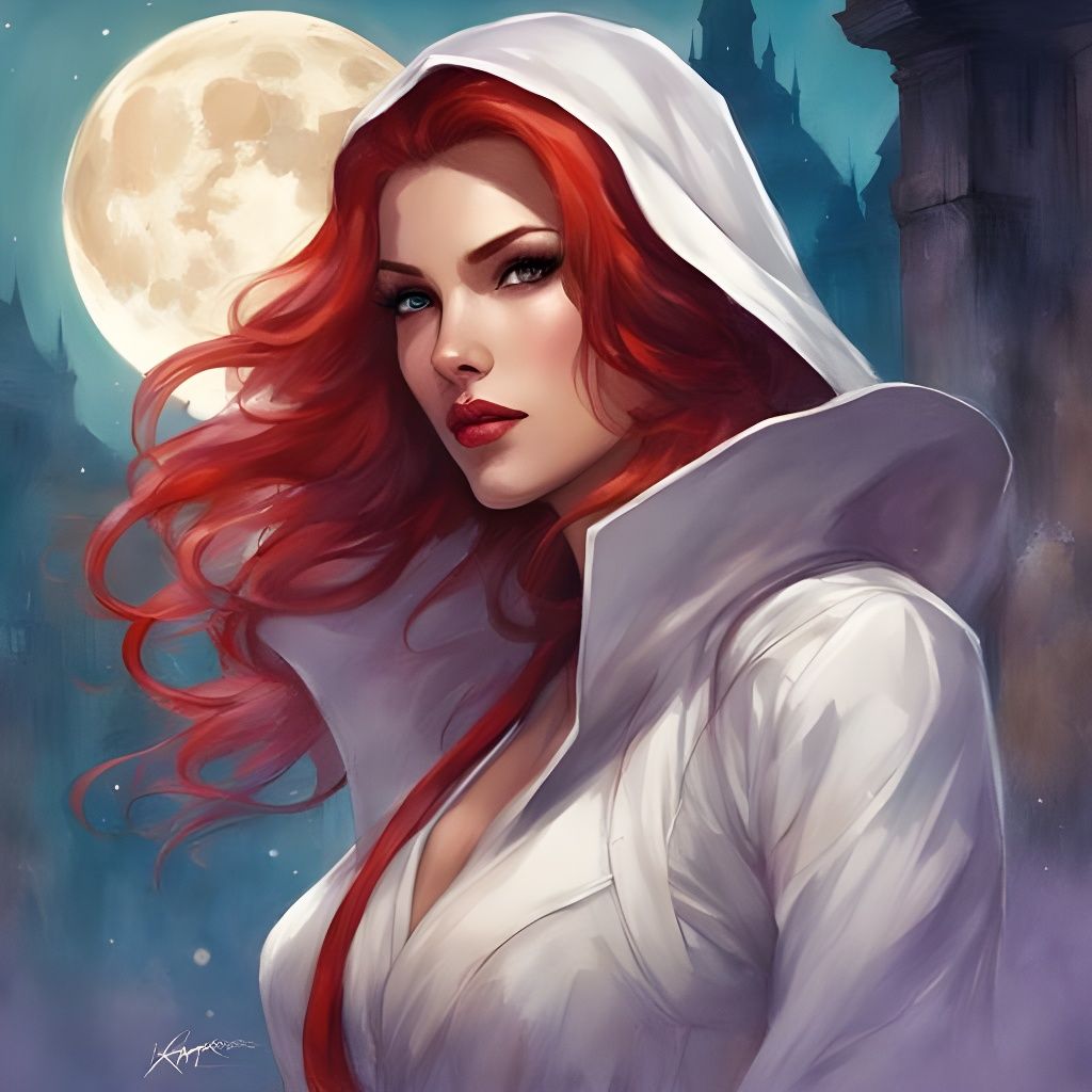Beautiful Moon Knight Portrait in Dark Fantasy Style