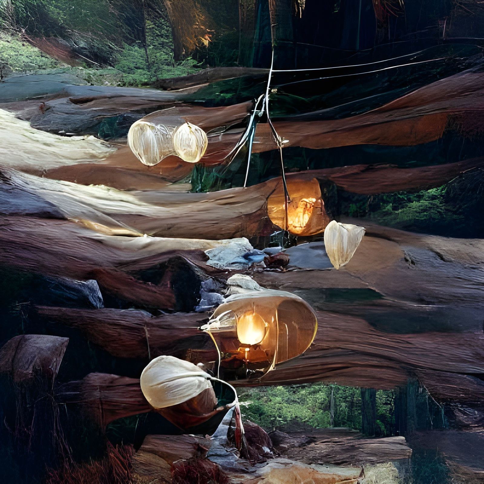 Enchanted Old Growth Forest in Oil Painting Style