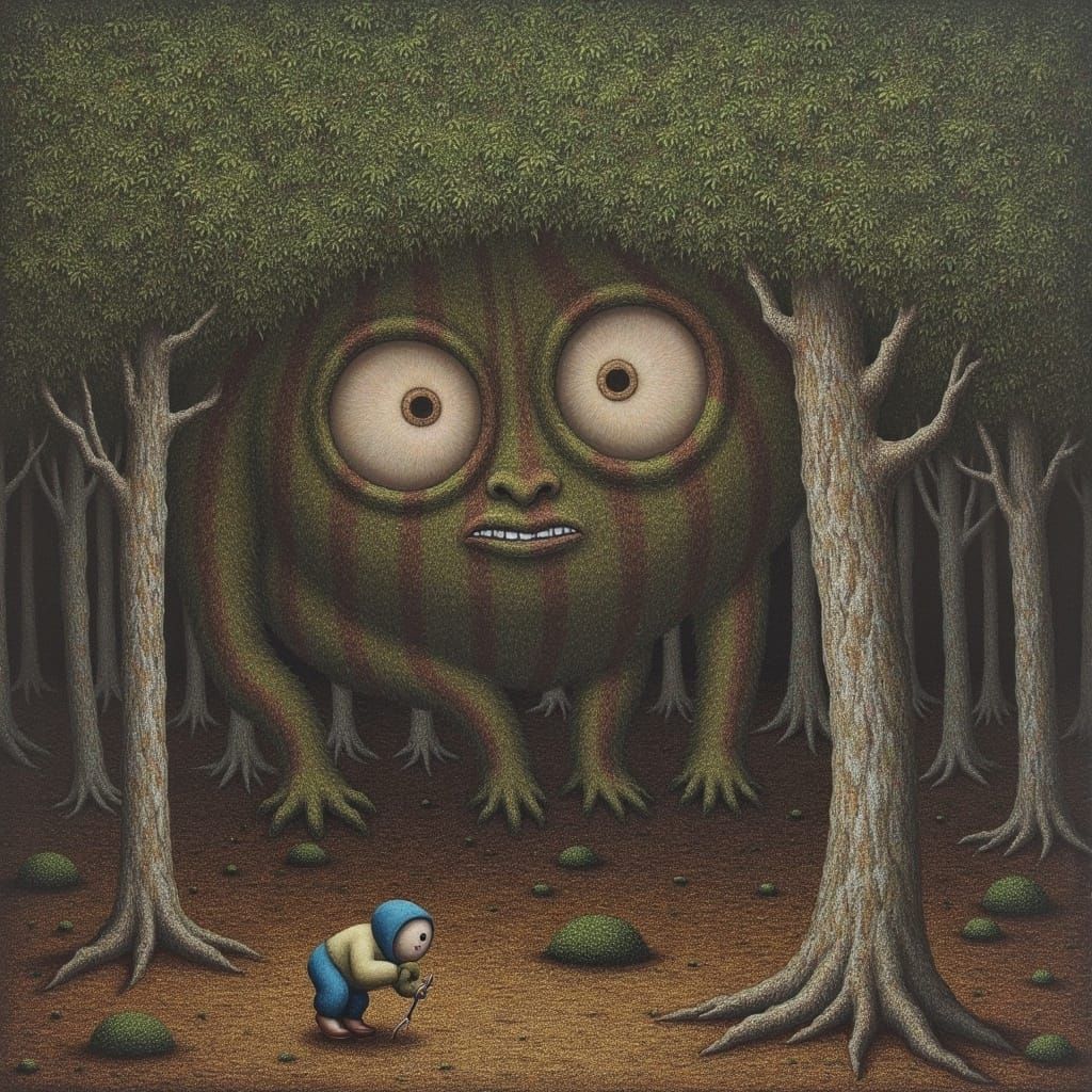 Monster Hide-and-Seek in Enchanted Forest, Sendak Style