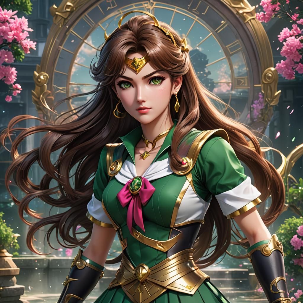Sailor Jupiter: Magical Girl Warrior in Anime Style