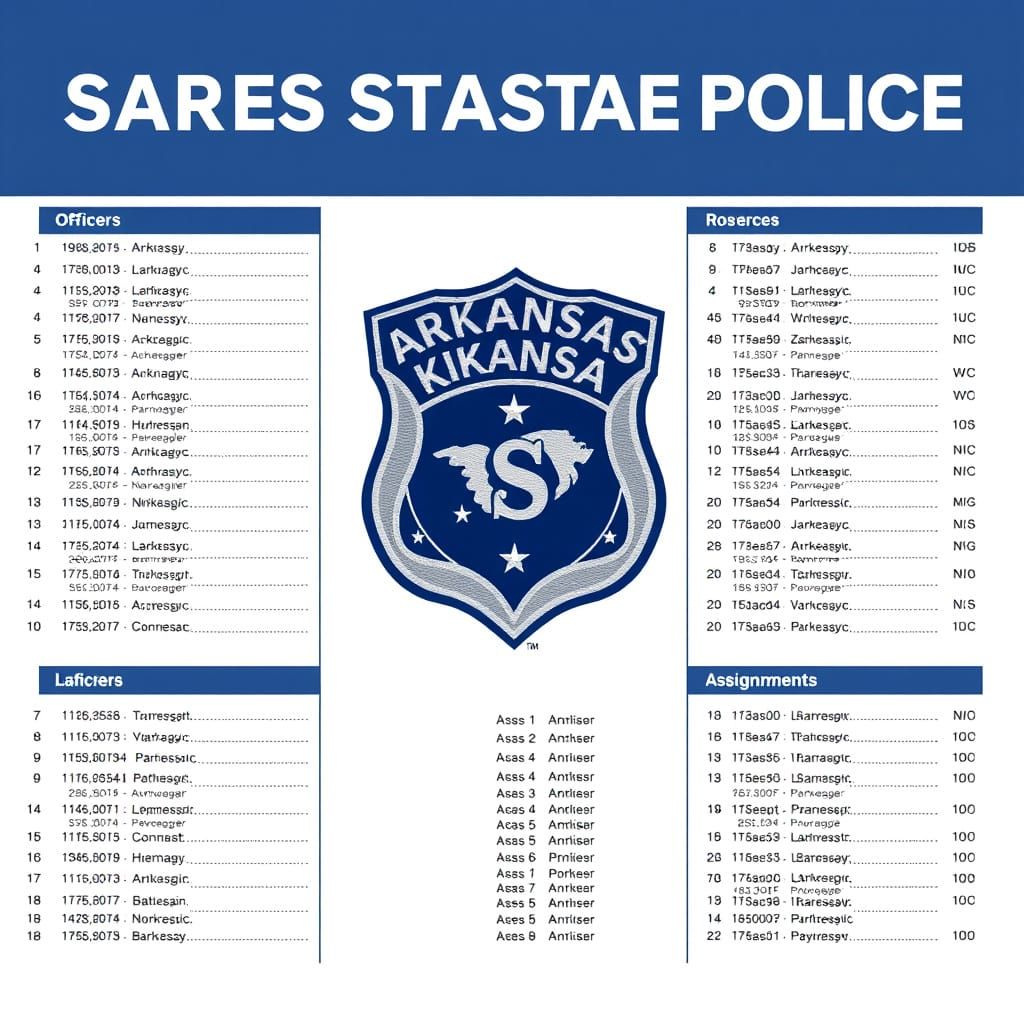 Arkansas State Police Roster with Official Emblem