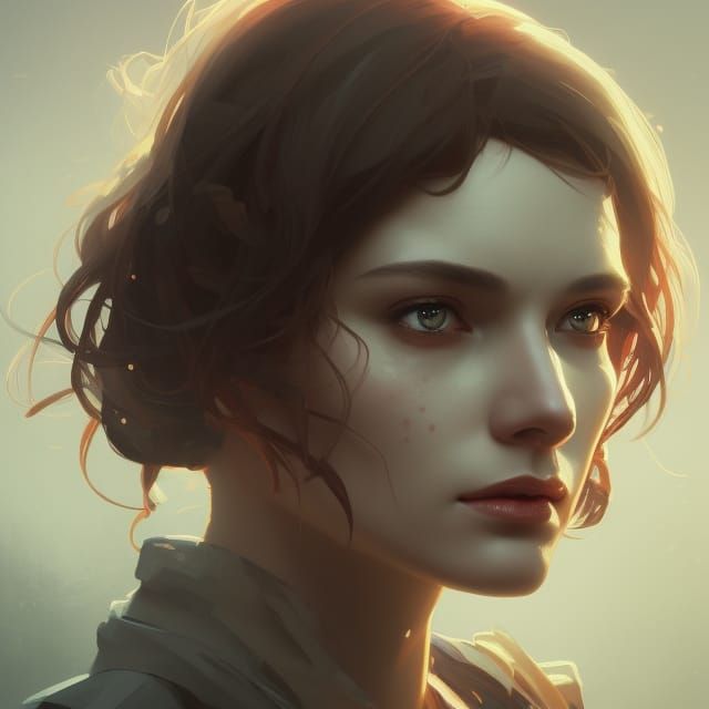 Journalist Portrait in Art Nouveau Style