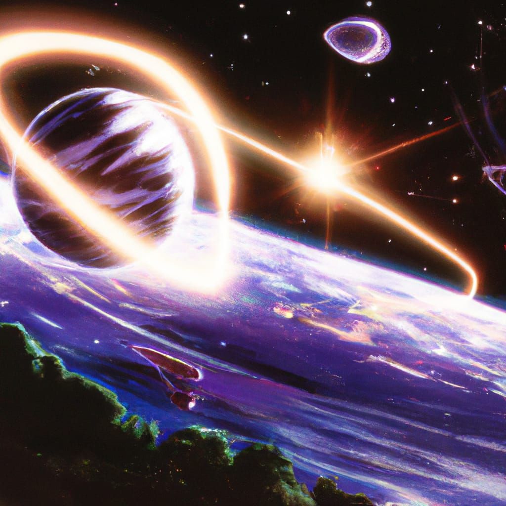 Spacecraft Views Supernova in Anime Style
