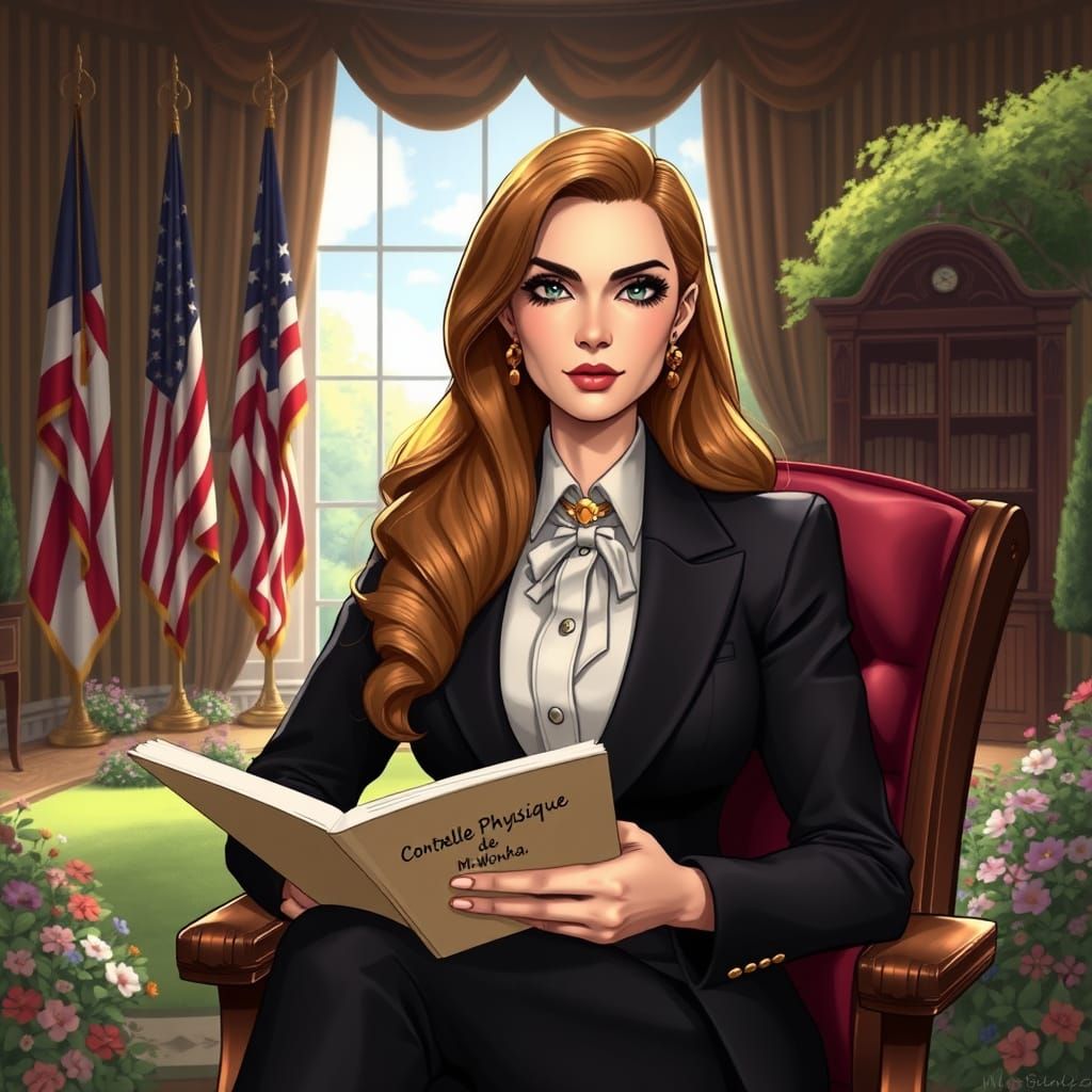 Elegant Woman as Véronique President in Digital Art