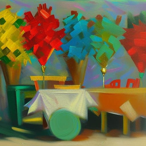 Psychedelic Clowns and Jesters in Oil on Canvas