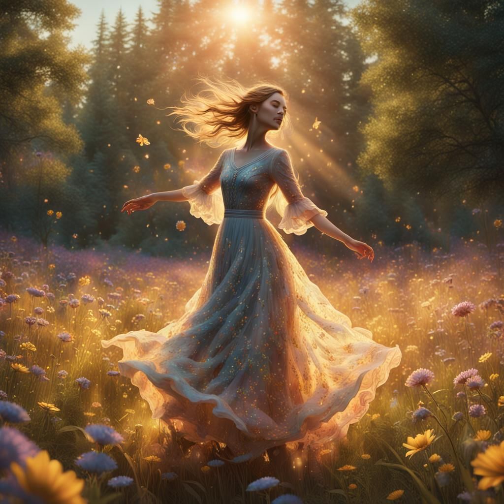 Surreal Fantastical Dance in Golden Hour