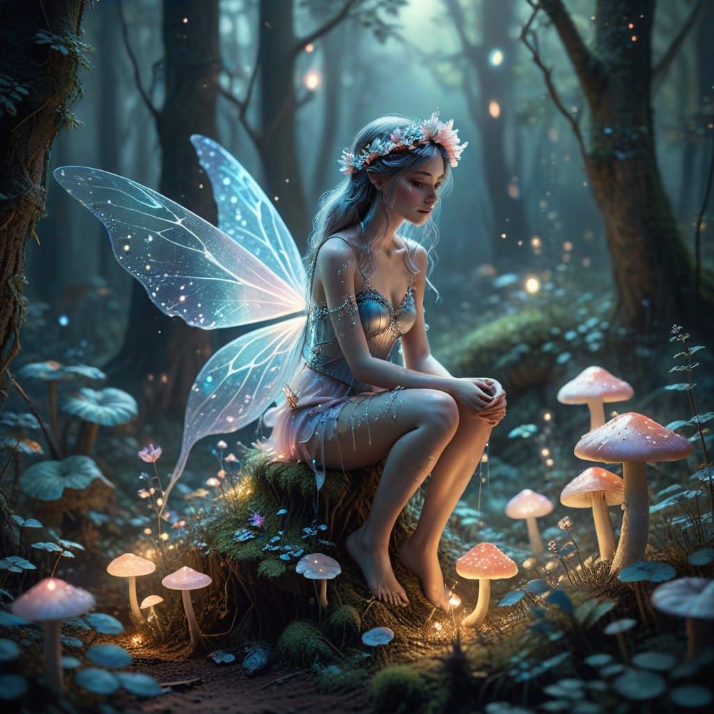 Whimsical Fairy in Enchanted Forest
