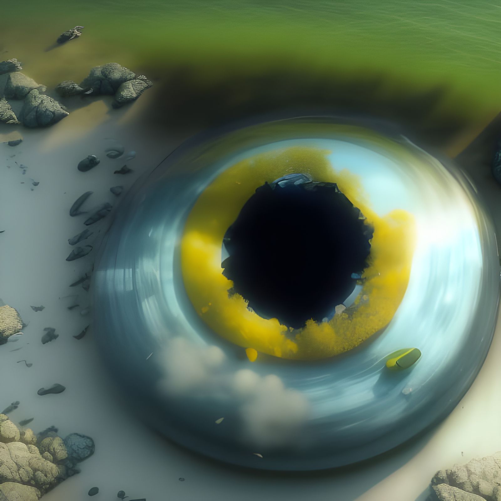 Surreal Ocean Landscape with Volumetric Lighting