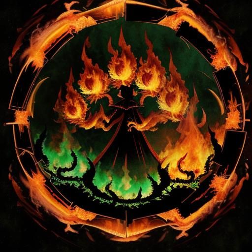 Majestic Fire Portal in Dark Fantasy Style