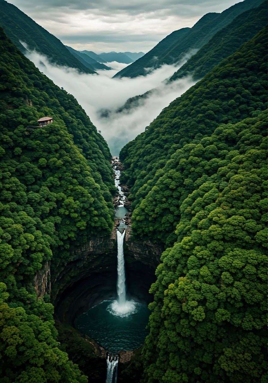 Heart-Shaped Reservoir on Mountain in China