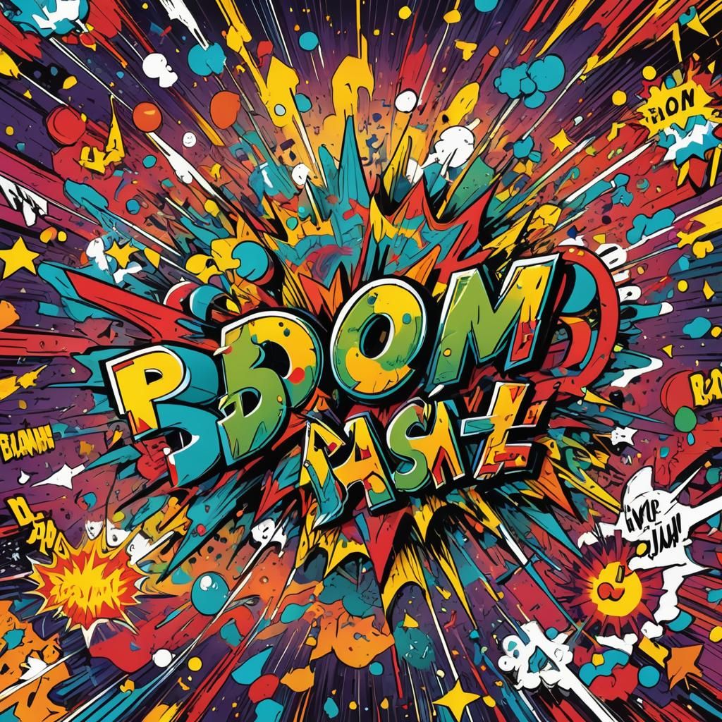 Explosive Comic Book Art with Onomatopoeia
