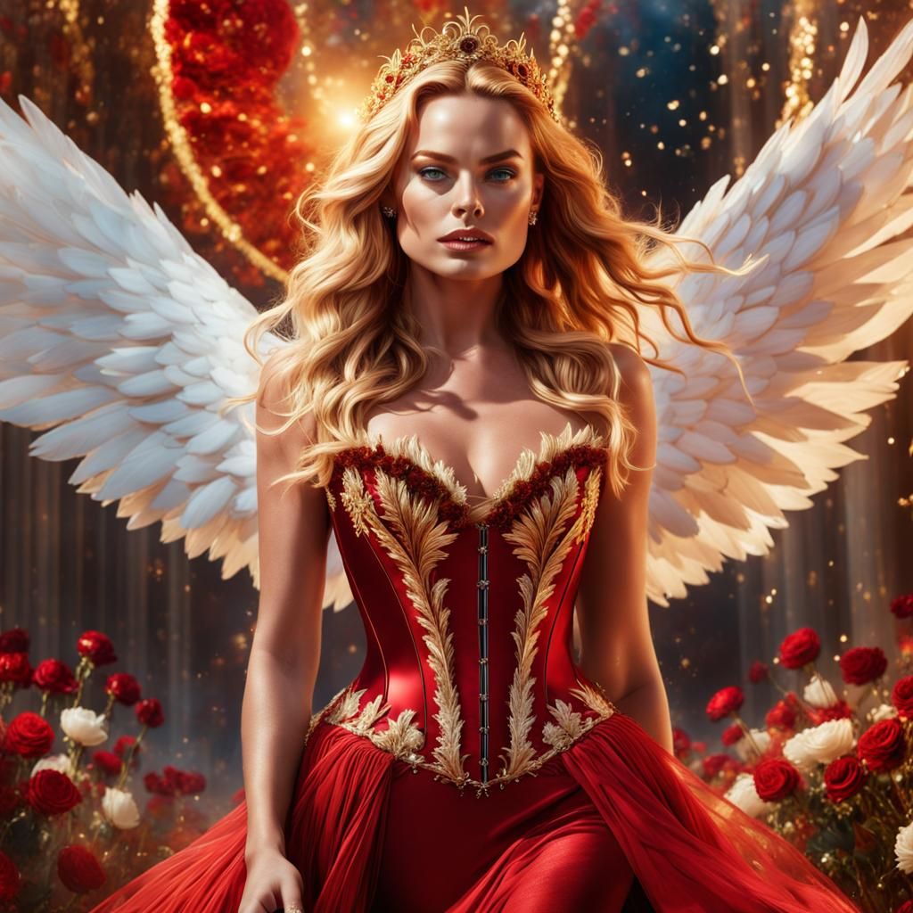 Gorgeous Angel with Golden Halo in Fantasy Art