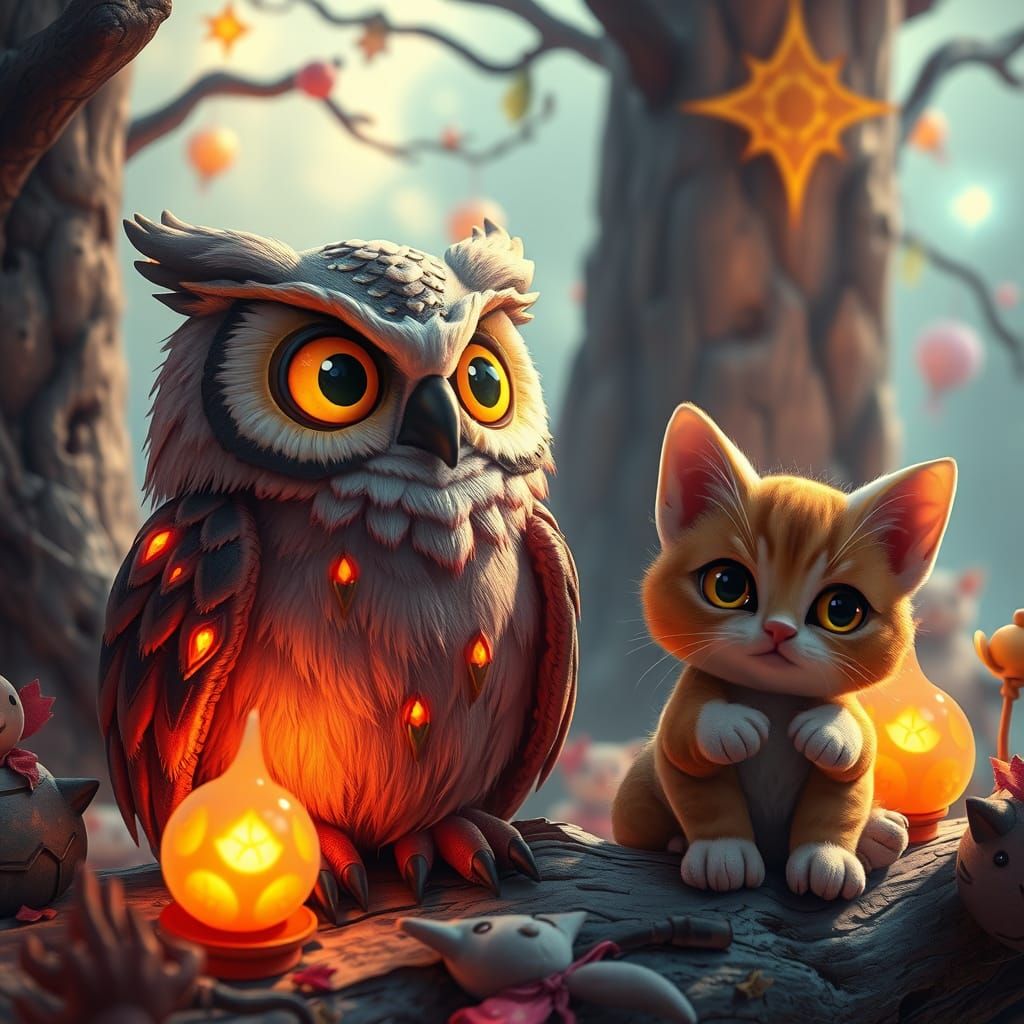 Wise Owl Plush Toy with Hidden Surprises