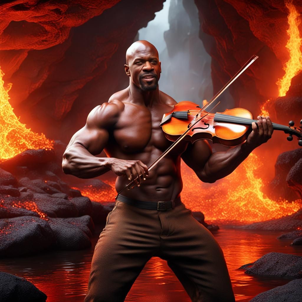 Terry Crews Plays a Flaming Violin in Lava Cave