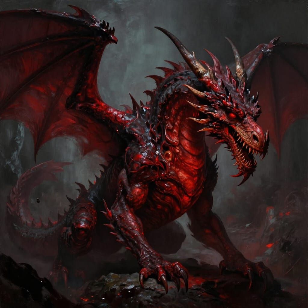 Gothic Horror Dragon-Bodied Monster