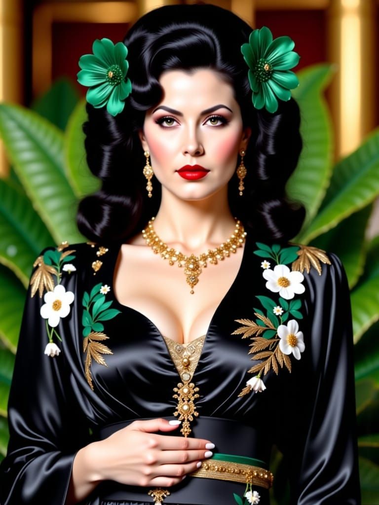 Gothic Beauty Sauvanne in Hollywood Wave Style